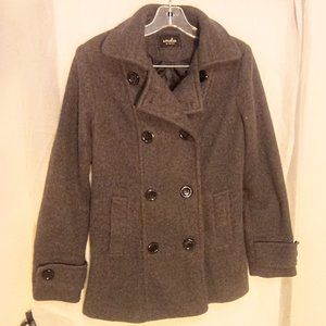 Grey Peacoat with Black Buttons